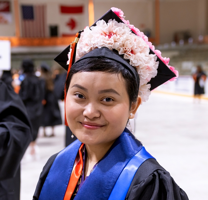 Commencement student smiling