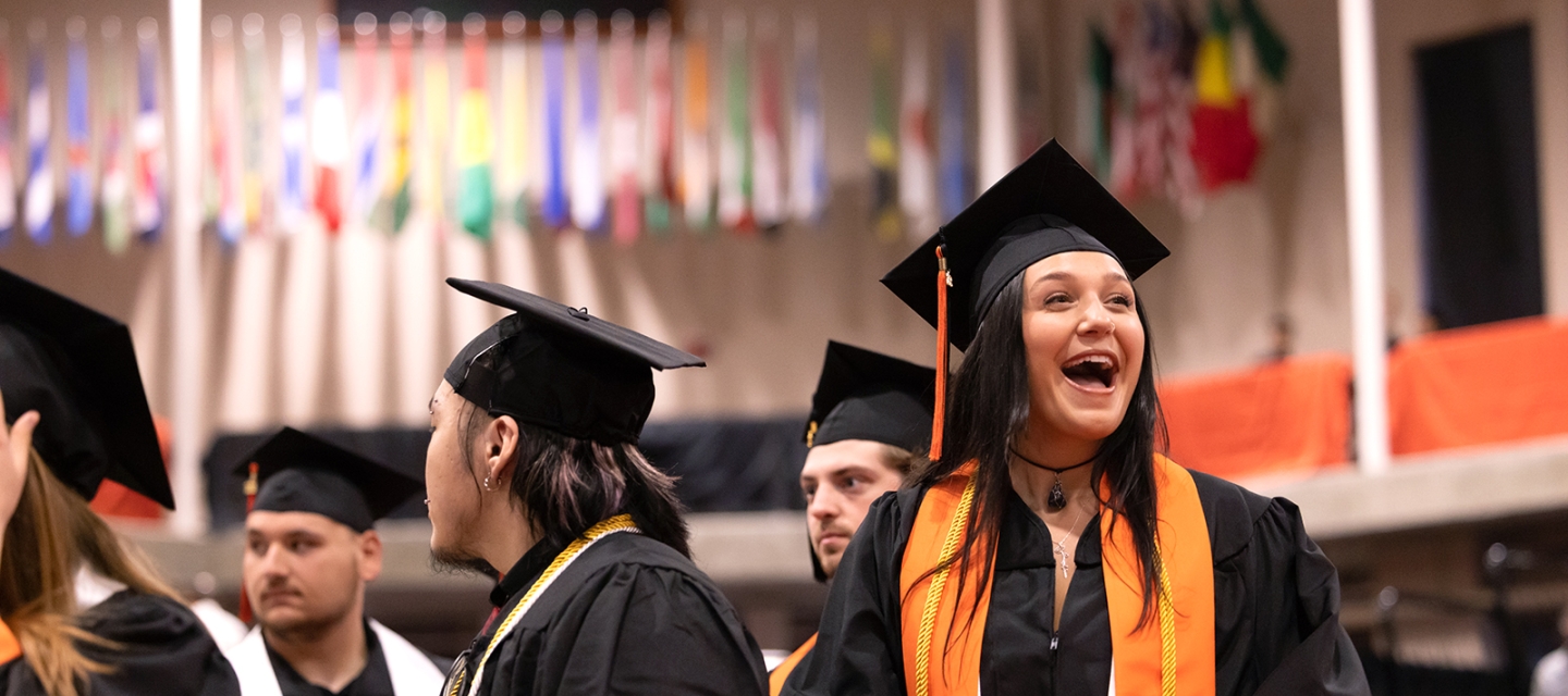 Commencement student smiling
